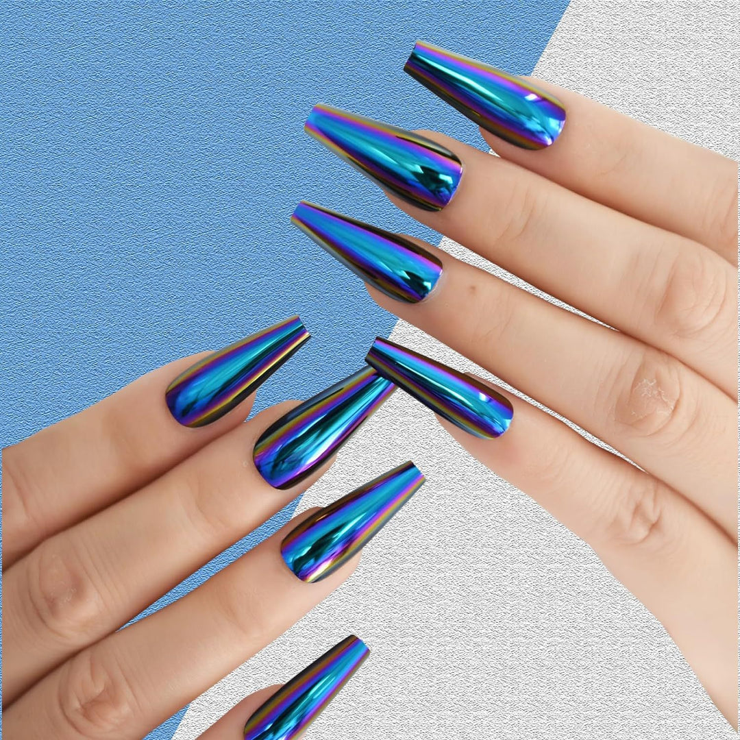 Artificial nail tips with holographic shine Kalsten