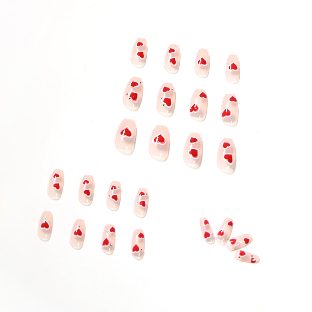 Artistic nail art with heart design Kalsten