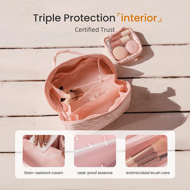 Cosmetic storage bag with multifunctional interior Kalsten