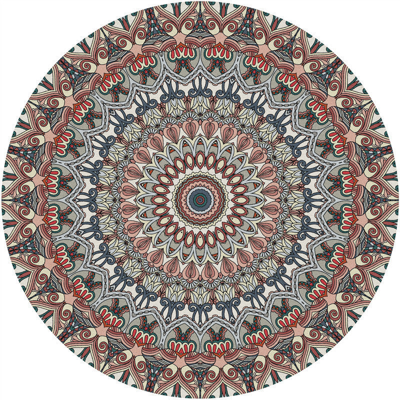 Round Geometric Pattern Area Rug