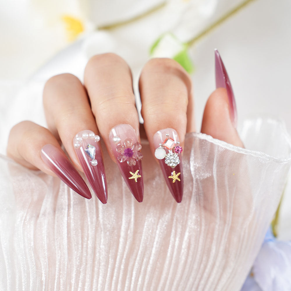 Decorative Rhinestone Stiletto Nail Set Kalsten