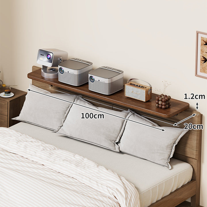 Slim Wall-Mounted Floating Bedside Shelf with Concealed Brackets