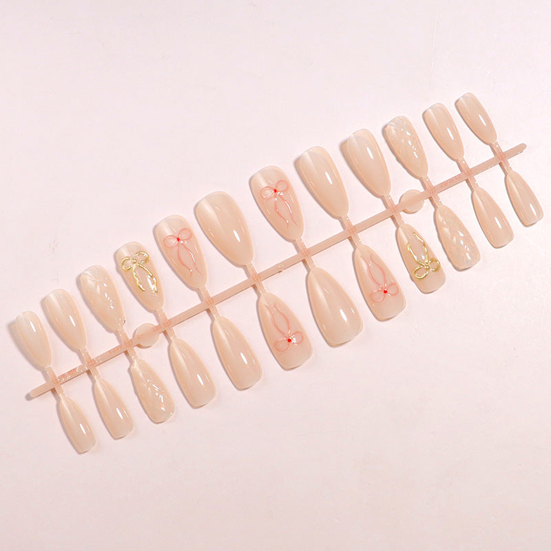 Decorative Press-On Nail Art Set with Bow Highlights Kalsten