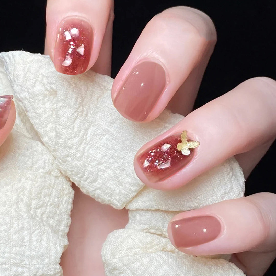 Exquisite Nail Art with Glitter and Flower Patterns Kalsten