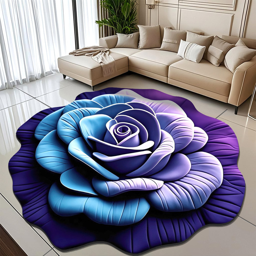 Floral-Themed Plush Area Rug