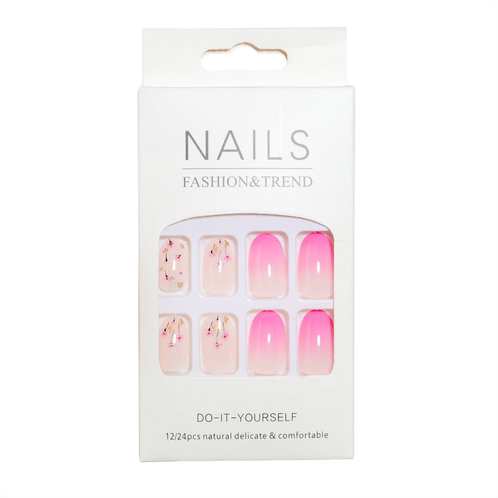DIY Press-On Nail Art Set with Flower Design Kalsten