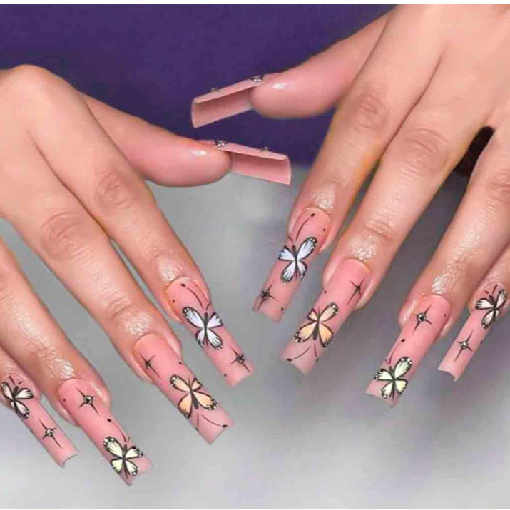 Artistic Floral Ombre Nail Tips Kalsten