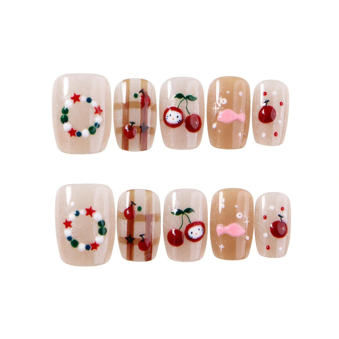 Festive Decorative Press-On Nail Art Set Kalsten