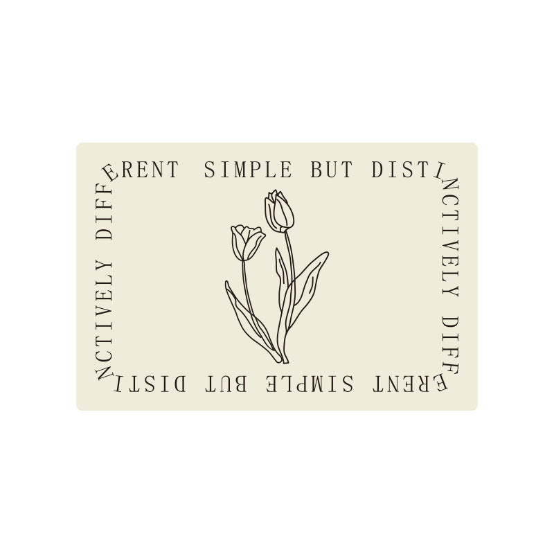 Beef decorative vinyl sticker with minimalist tulip illustration