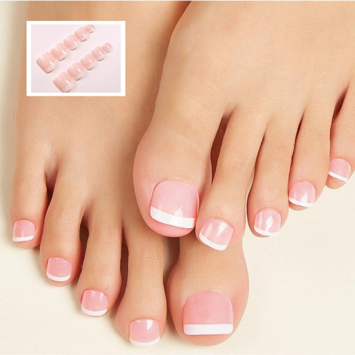 Premium Glossy French Tip Press-On Nail Set Kalsten