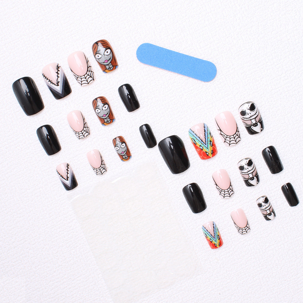 Artificial Nail Set with Creative Halloween Motifs and Playful 3D Designs Kalsten