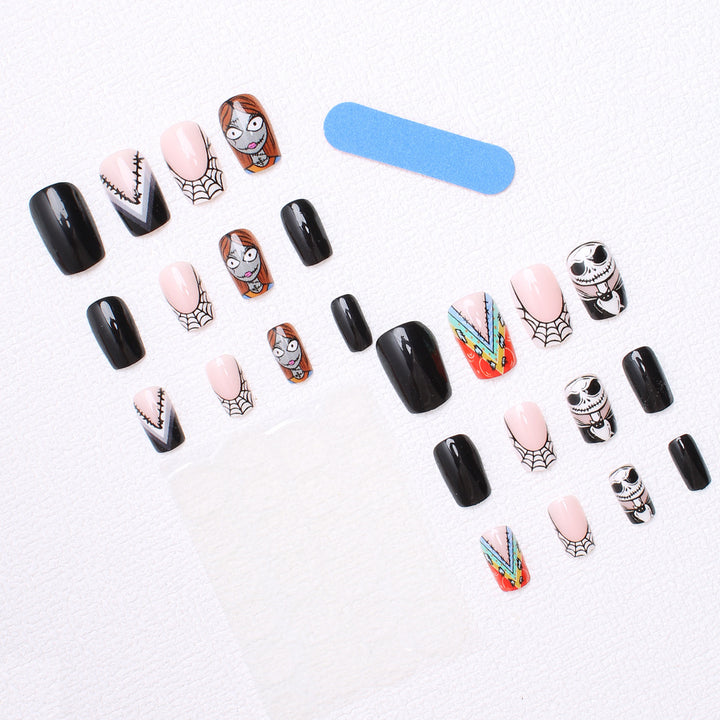 Artificial Nail Set with Creative Halloween Motifs and Playful 3D Designs Kalsten
