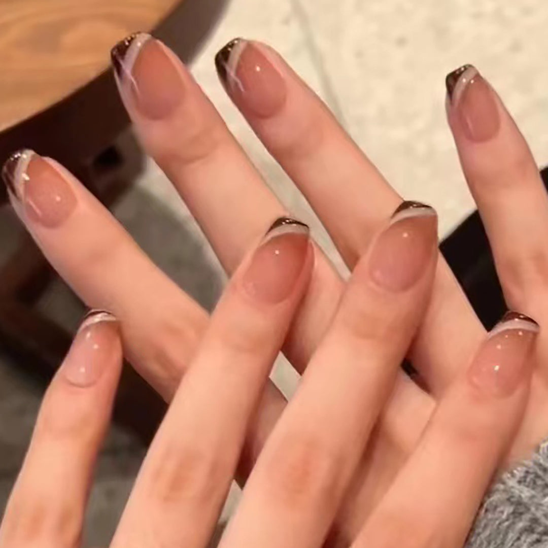Elegant French Tip Gel Press-On Nails Kalsten