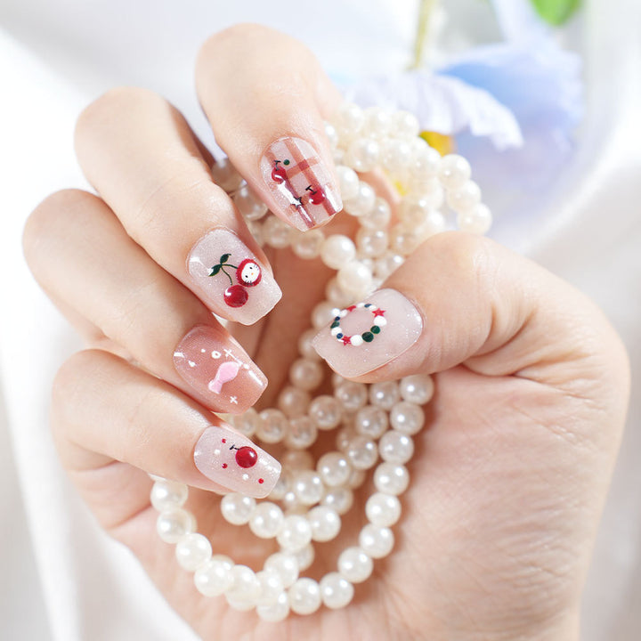 Artistic Press-On Nail Set with Whimsical Designs Kalsten