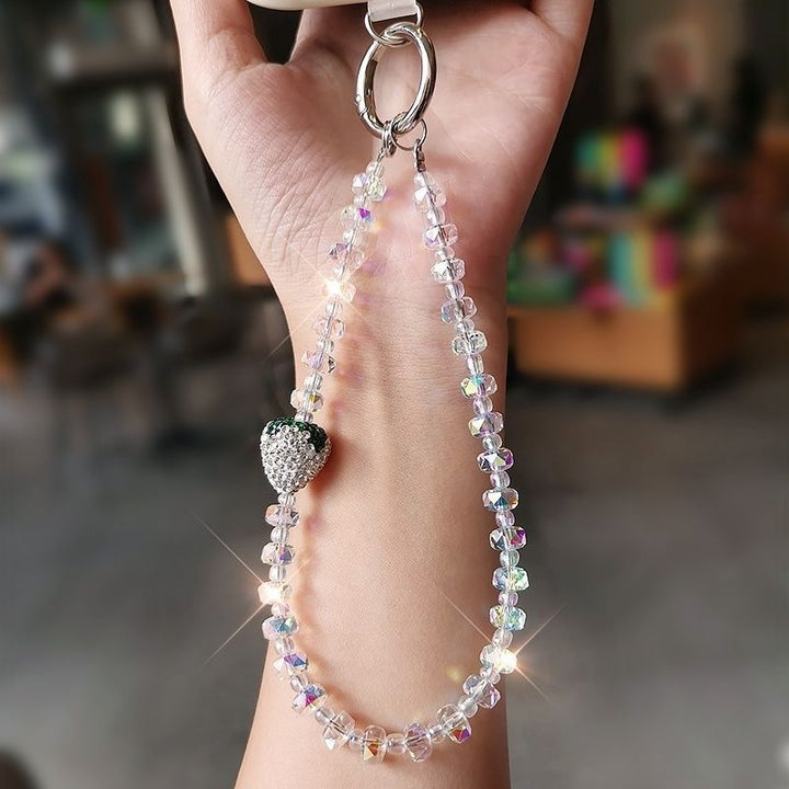 Strawberry-Themed Beaded Charm Keychain Kalsten