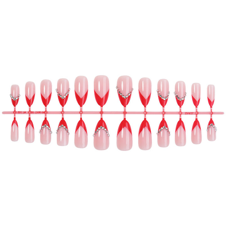 Premium Decorative Press-On Nail Set with Jewel Accents Kalsten