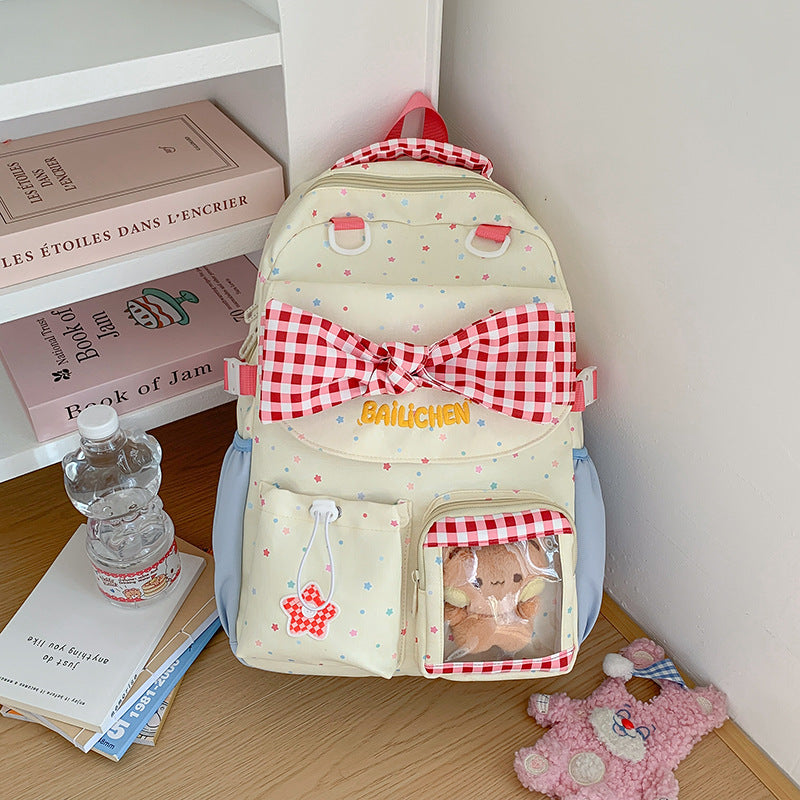 Cute Bow-Embellished School Backpack Kalsten