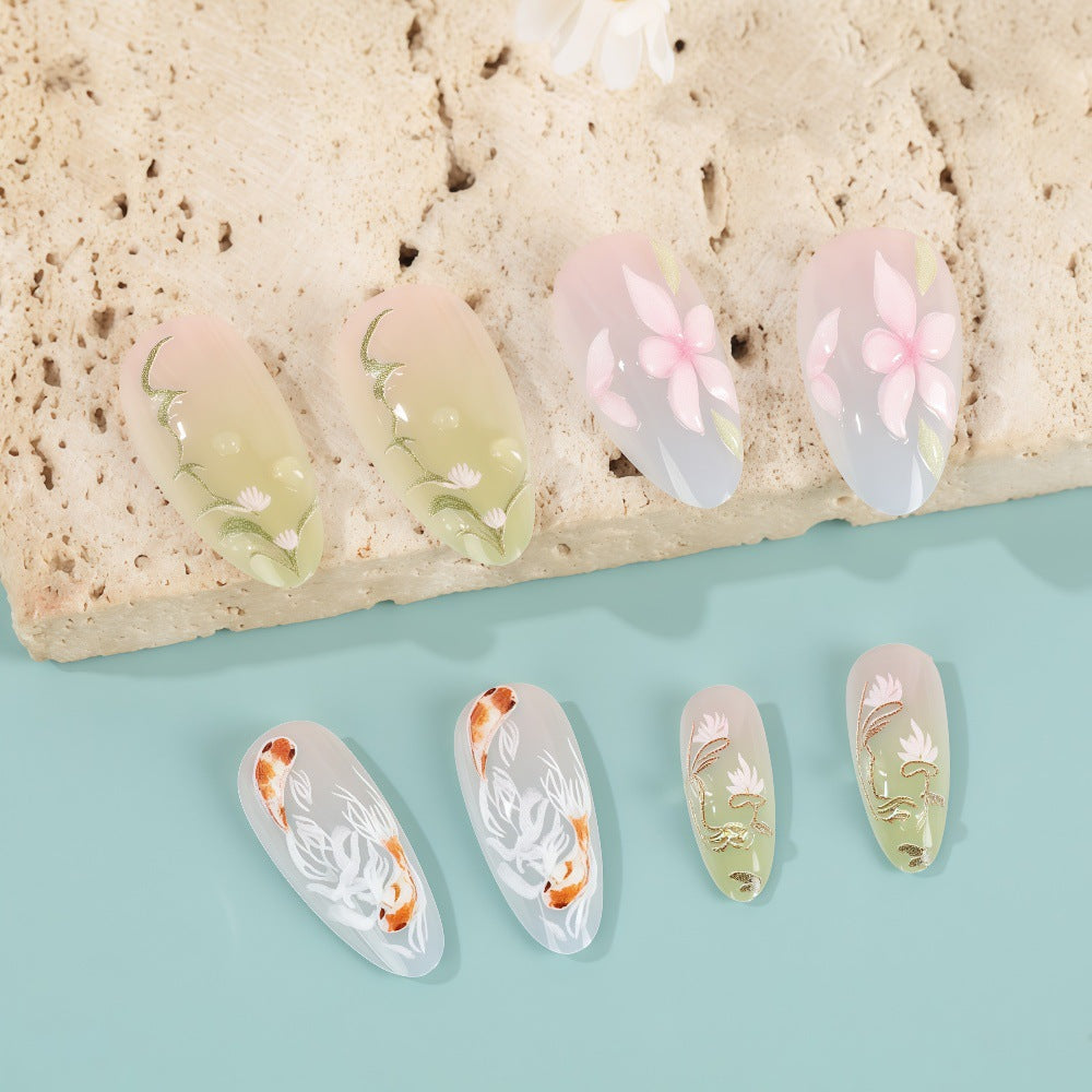 Artificial nails with floral designs Kalsten