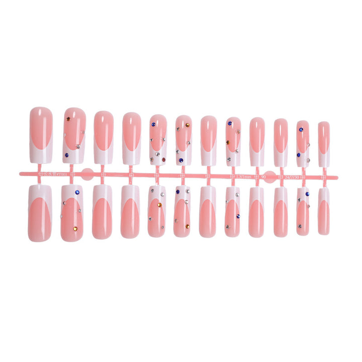 Elegant Decorative Press-On Nail Set with Gem Accents kalsten