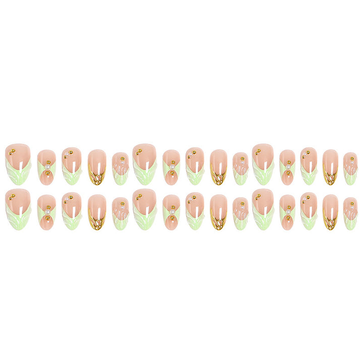 Nail Art Set with Floral and Golden Accents Kalsten