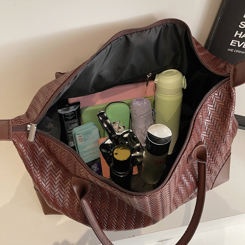 Elegant Tote Bag Made of Woven Synthetic Leather Kalsten