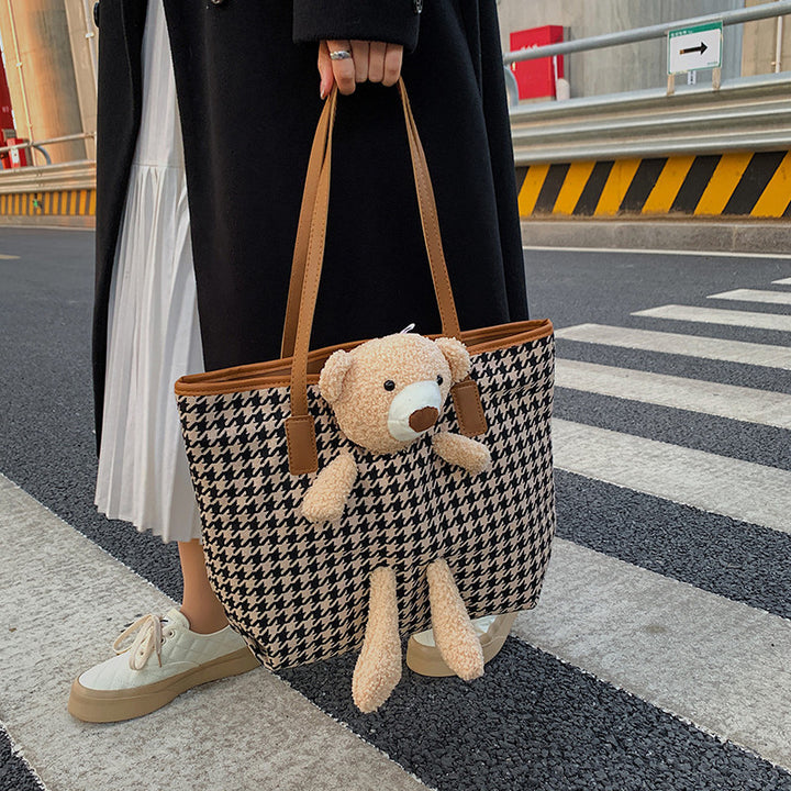 Fun Plush Bear Handle Tote Bag