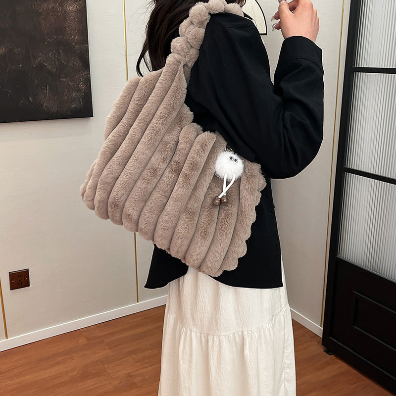 Plush Oversized Shoulder Bag