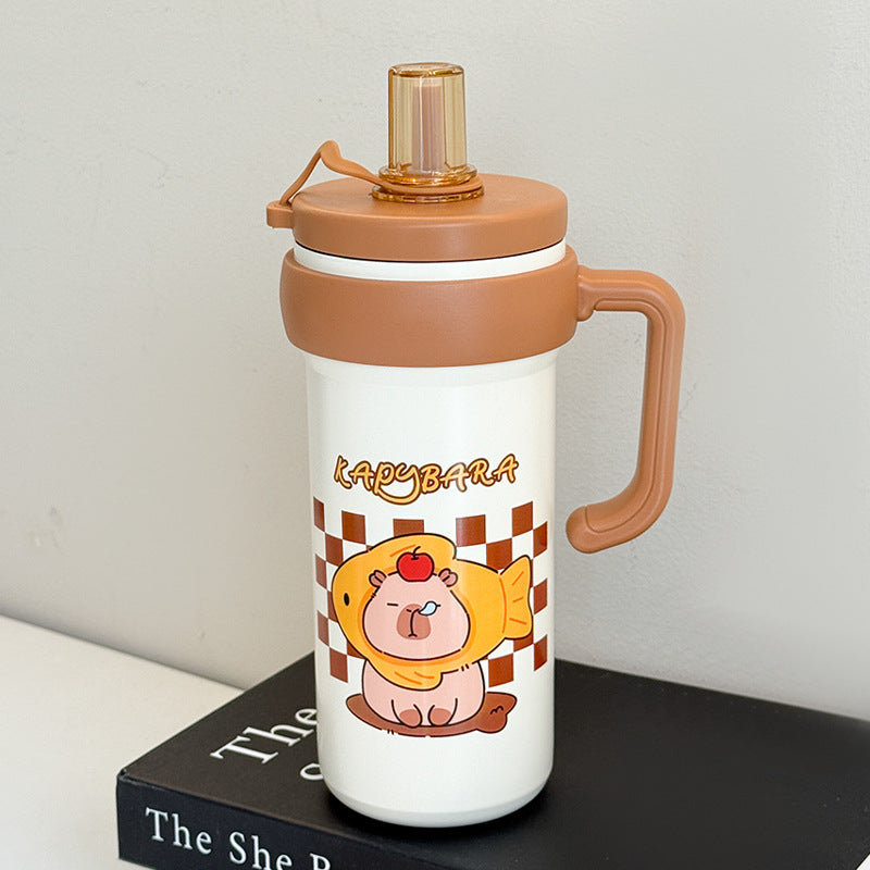 Women's Insulated Drink Bottle with Practical Carry Handle and Cute Animal Design Kalsten