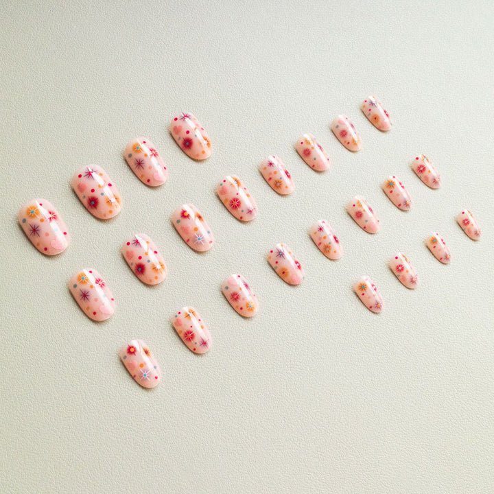 Whimsical Heart and Star Nail Art