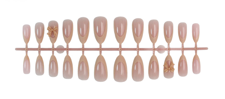 Artificial nail set with elegant floral decorations and stylish color gradient Kalsten