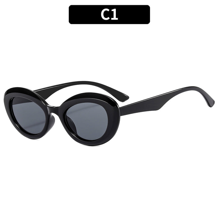 Retro-Inspired Oval Frame Sunglasses