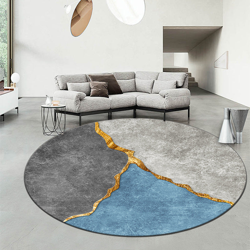 Geometric Patterned Round Area Rug Kalsten