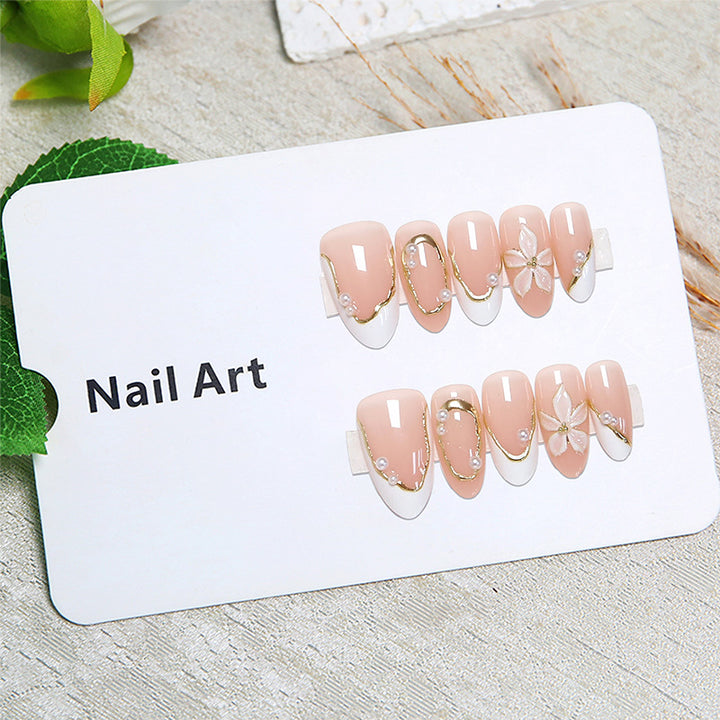 Artistic nail tips with elegant pearl design Kalsten