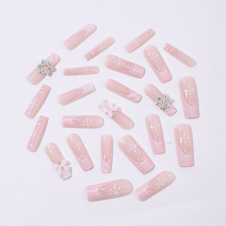 Creative Nail Art Set with Delicate Flower and Glitter Accents Kalsten