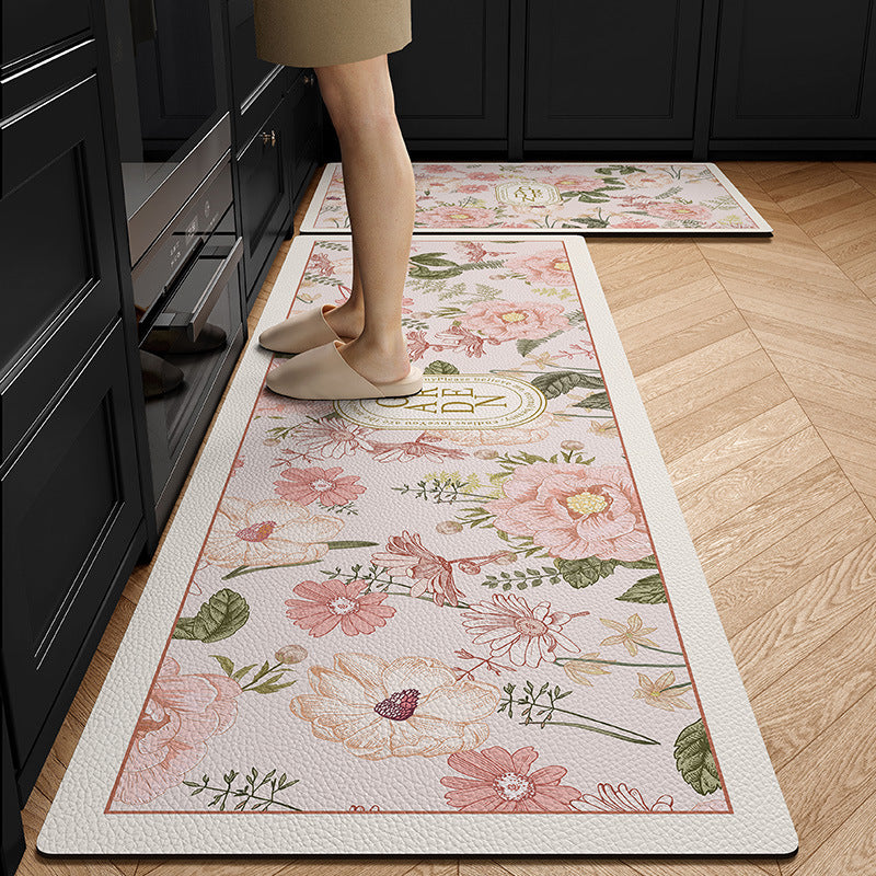Floral Design Anti-Fatigue Kitchen Mat