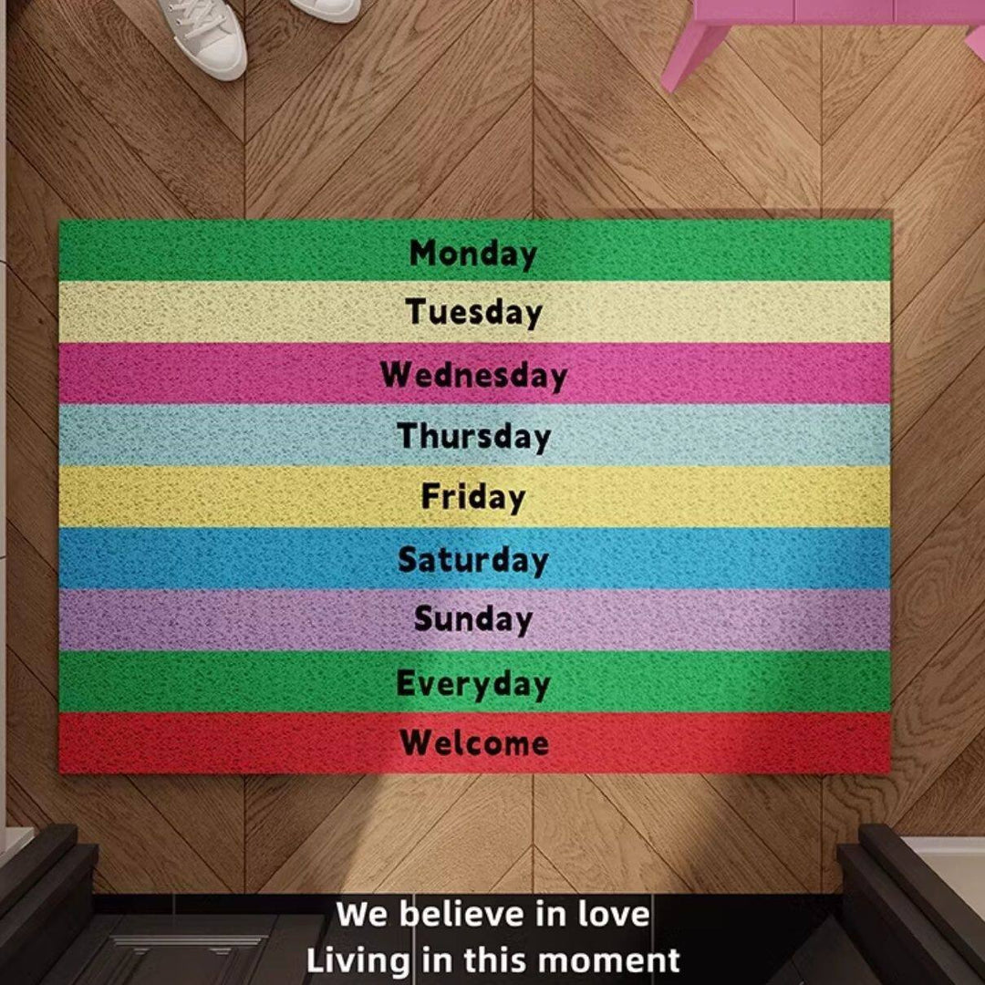 Colorful Days of the Week Doormat Kalsten