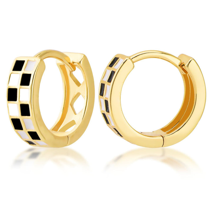 Modern Geometric Enamel Hoop Earrings Kalsten