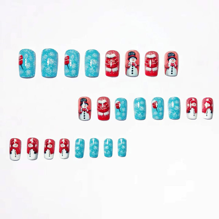 Artificial Nails in Winter Snowman Design Kalsten