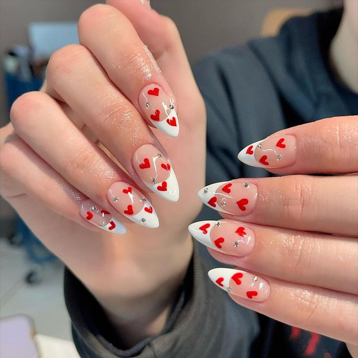 Heart-Design Stiletto Press-On Nails Kalsten
