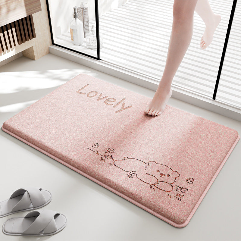 Cute Bear Design Bathroom Mat Kalsten