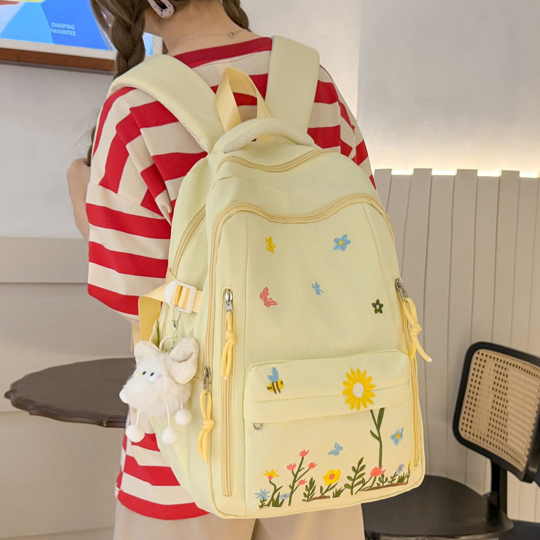 Embroidered Floral Design Backpack Kalsten