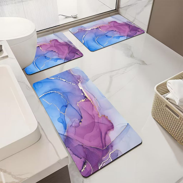 Luxurious Marble Pattern Bath Mat Set Kalsten