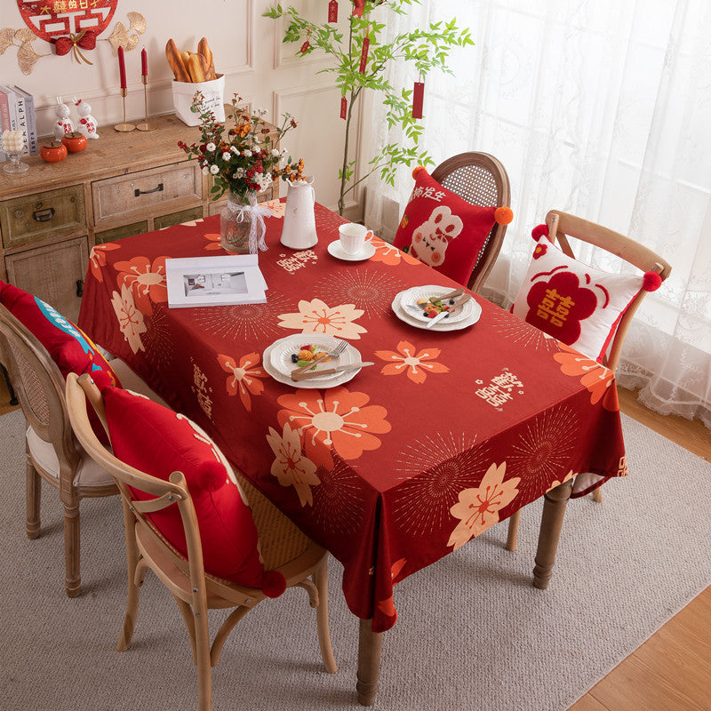 Vibrant Floral Print Table Cover