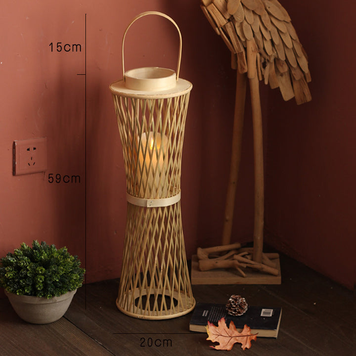 Elegant lamp stand made of woven material Kalsten