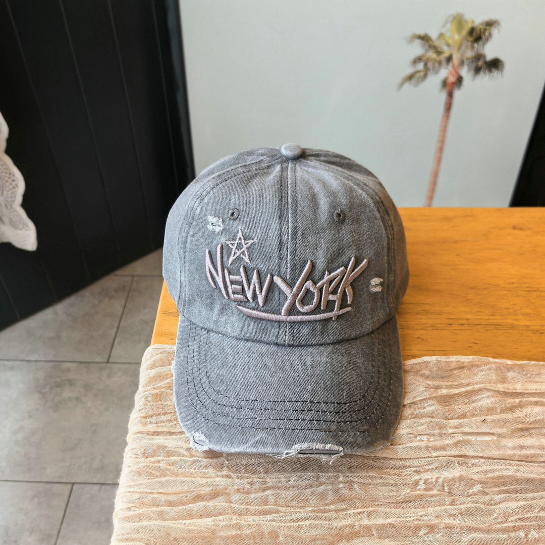 Distressed Denim Classic Cap