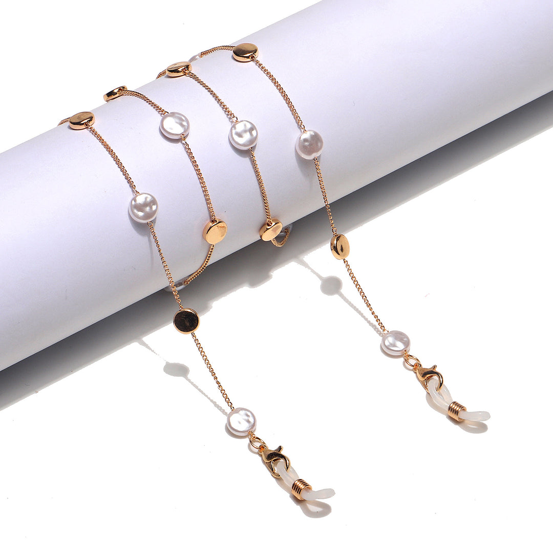 Pearl and Metal Eyewear Holder Chain Kalsten