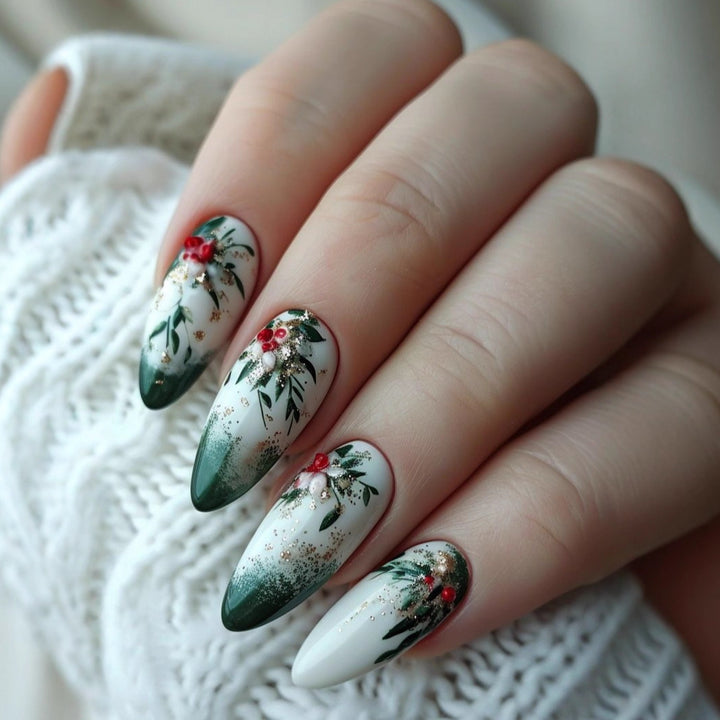 Glamorous artificial nails with floral accents Kalsten