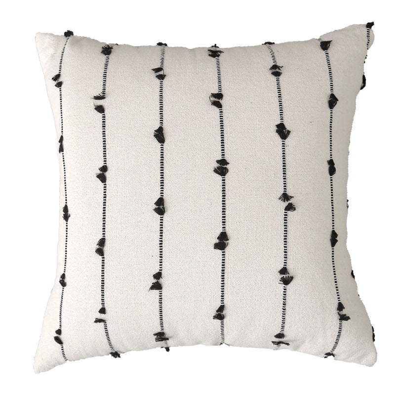 Textured Embroidered Decorative Pillow