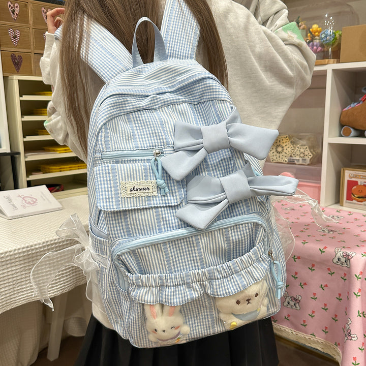 Decorative Bow-Embellished School Backpack Kalsten