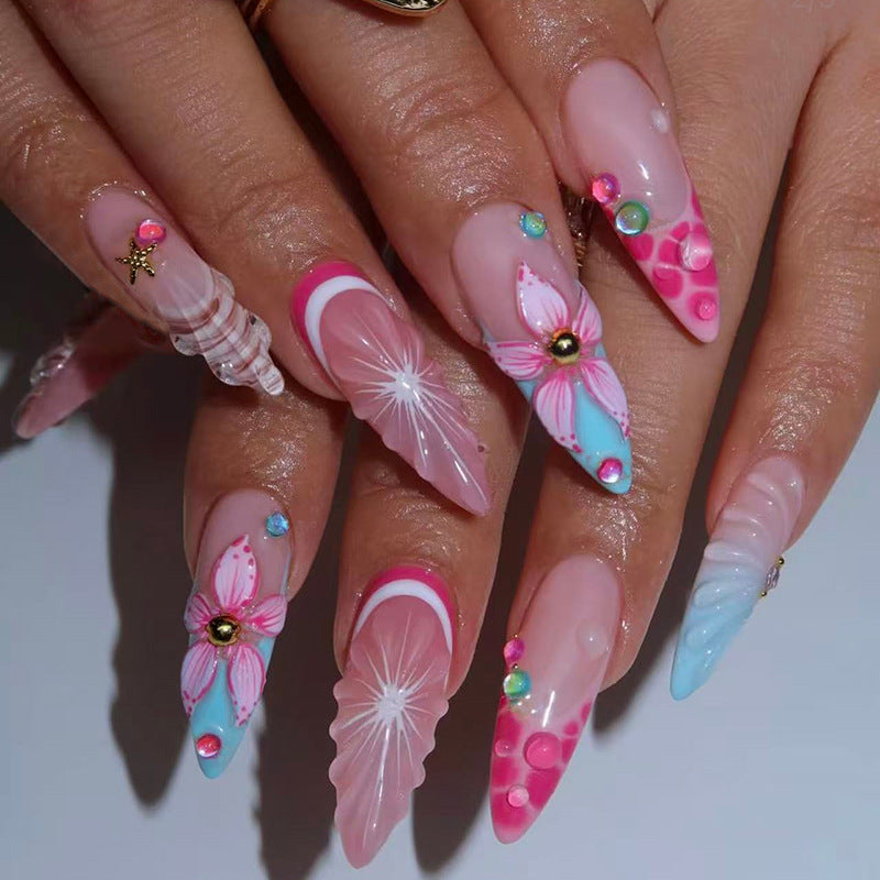 Artistic 3D Nail Tips with Maritime Design Kalsten